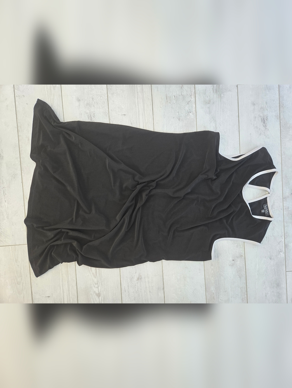 Nicole Miller Black Dress with Cream Trim